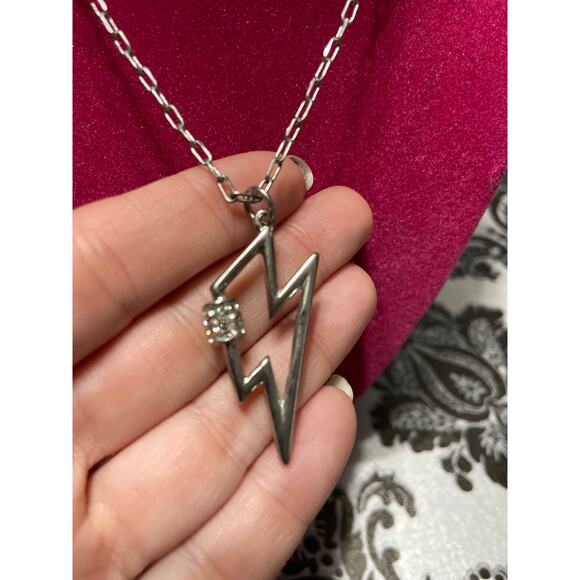 Silver Lighting bolt necklace - Picture 1 of 2